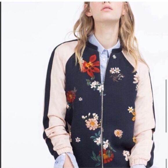 Zara Floral Bomber Jacket - Picture 8 of 8